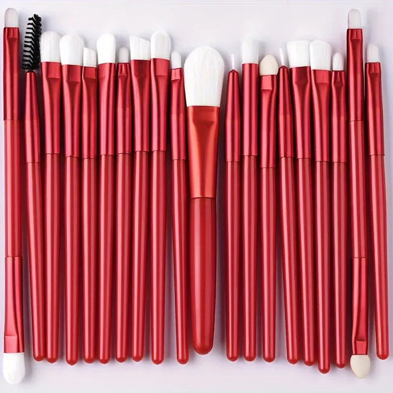 Conjunto de pincéis de maquiagem, 20 peças, sombra, corretivo, base, corretivo, pincel de mistura, macio, fofo, ferramenta de beleza feminina, kit de pincéis de maquiagem