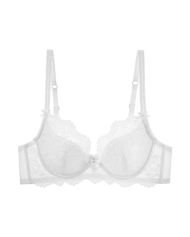 Purple French Lace Bra Embroidery Soft Underwire Minimizer Big Bust Lift Anti Sag Gathering Support Daily Lingerie 32-38 Bra Set