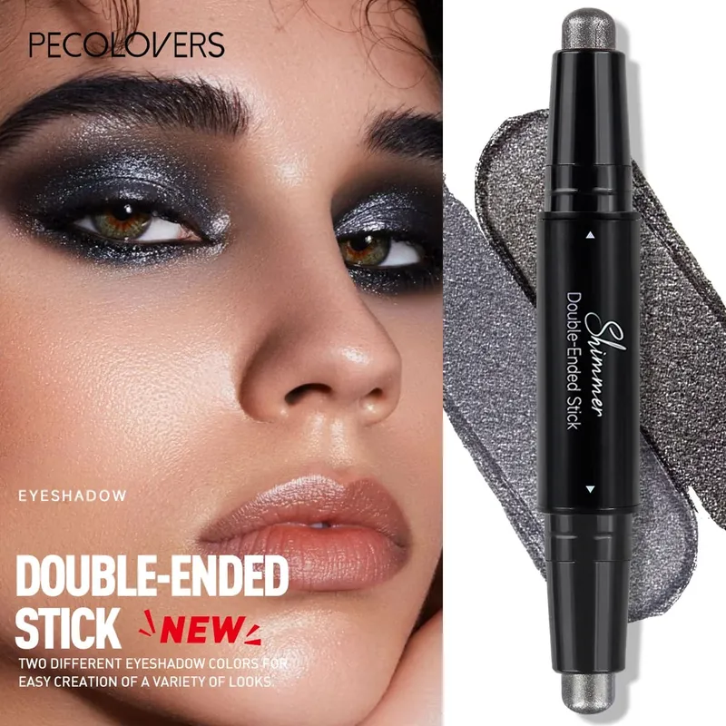 Conjunto de maquiagem série preta 3 tamanhos, batom fosco à prova d'água, delineador preto à prova d'água, caneta de sombra perfeita para o dia das bruxas