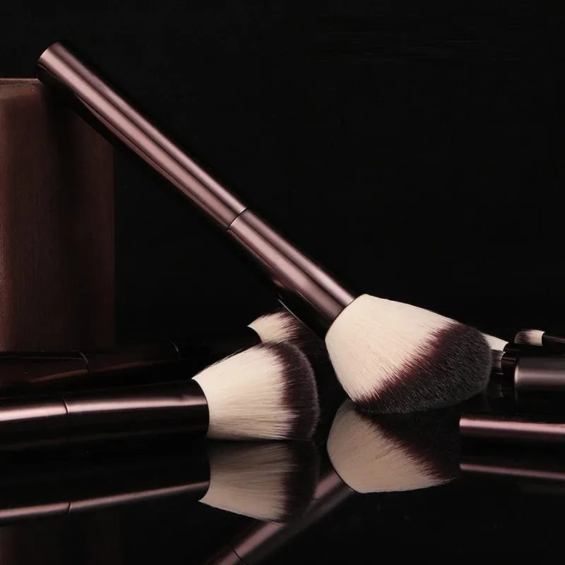 Conjunto e kit de pincéis de maquiagem ampulheta, inclui base em pó, corretivo, blush labial, bronzer, sombra, delineador, pincel de destaque
