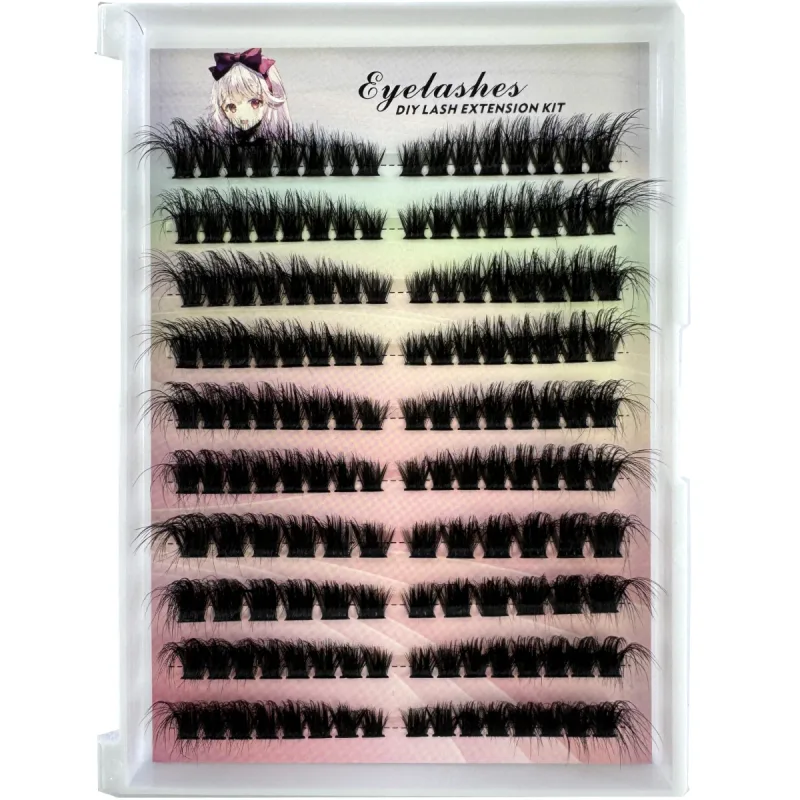 Links + Rechts Wimperverlenging Cat/Fox Eye Effect Lash Enkele Clusters 3D Piekerige Natuurlijk Uitziende DIY Gesegmenteerde Wimperextensies