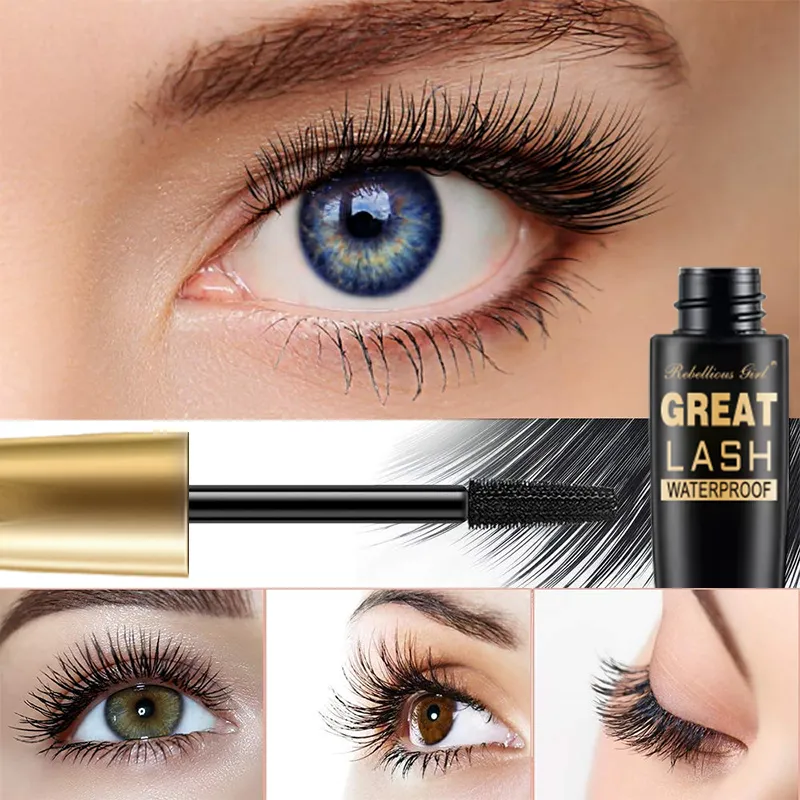 Rímel preto à prova d'água 5d, alonga a extensão dos cílios, rímel de fibra de seda grossa, maquiagem feminina, ferramentas cosméticas para presentes