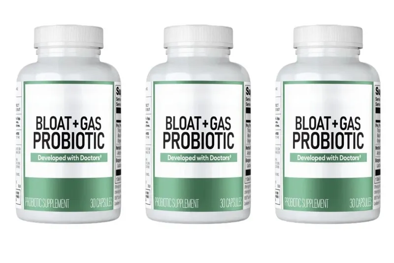 60 bilhões de cápsulas probióticas com fibra de acácia, mistura pós-biótica de ervas e enzimas, suporte para a saúde intestinal, alívio de gases para adultos, 30 ct