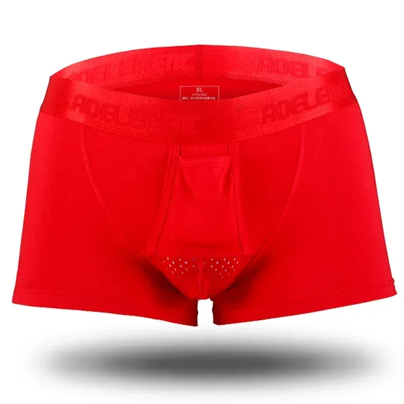 Bala roupa interior separada masculina ventilada verão cuecas secas saco de seda gelo boxers saudáveis