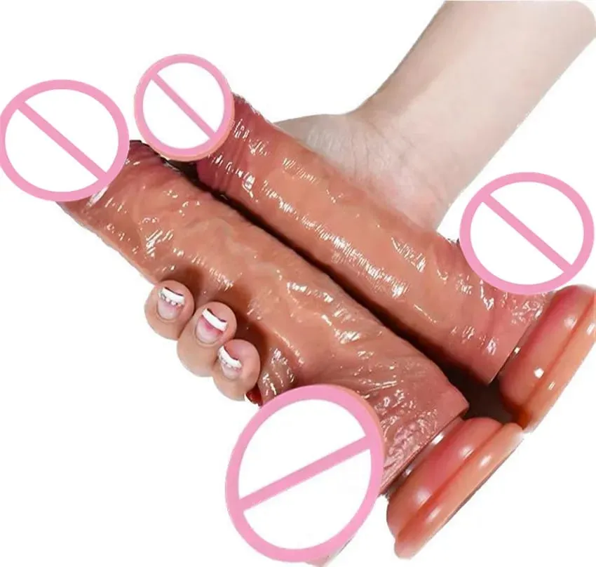 2.0 pau versão atualizada de testículo deslizante pênis realista para mulheres deslizante prepúcio vibrador brinquedo sexo anal para casal silicone