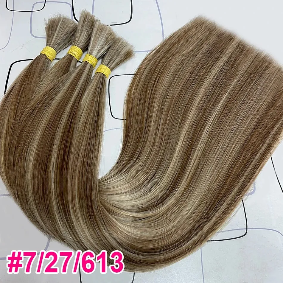No Weft Virgin Bulk Human Hair Human Hair For Braiding 100% Unprocessed Human Hair Bulk Extensions Brazilian Natural Boho Braids