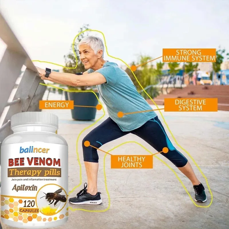 Premium Bee Venom Extract Capsules Immune Boosting Antioxidant Joint and Bone Supplement Non-GMO 120 Capsules