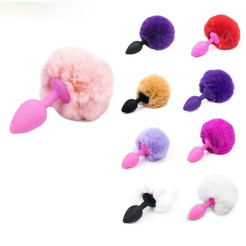 Slicone Butt Plug Hairy Bunny Tail Rabbit Tail Smooth Anal Plug Cosplay Cute Sex Toys for Women Erotic Adult Toys Sex Products — image 2