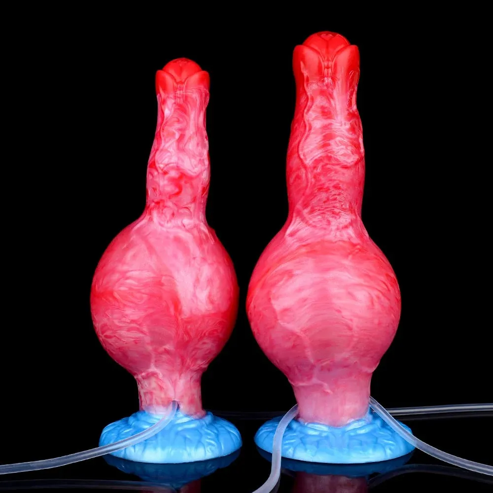 Ejaculação anal plug cão/lobo vibrador inflável grande nó pênis com função de esguicho forte otário brinquedo sexual para mulher — image 2