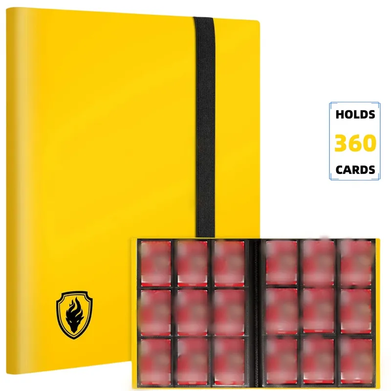 Fichário de cartão comercial, 9 bolsos, álbum de cartão, pasta de bolso de carregamento lateral 360 para yugioh sport e outros tcg