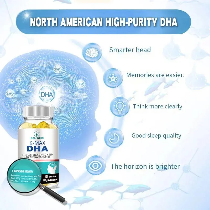 DHA 大腦補充品 - DHA 和 EPA - 增強記憶力、專注力和認知力，促進大腦和眼睛健康