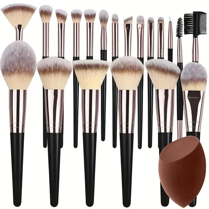 Profissional 3-20 pçs pincéis de maquiagem conjunto macio macio fundação sombra corretivo mistura kabuki ferramenta de beleza feminina