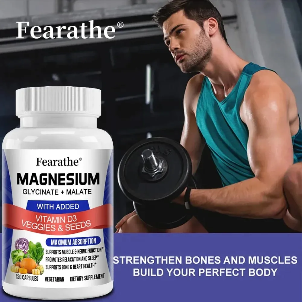 Magnesium Malate + Magnesium Glycinate Help Boost Immunity Promote Joint and Bone Marrow Health and Improve Sleep Quality