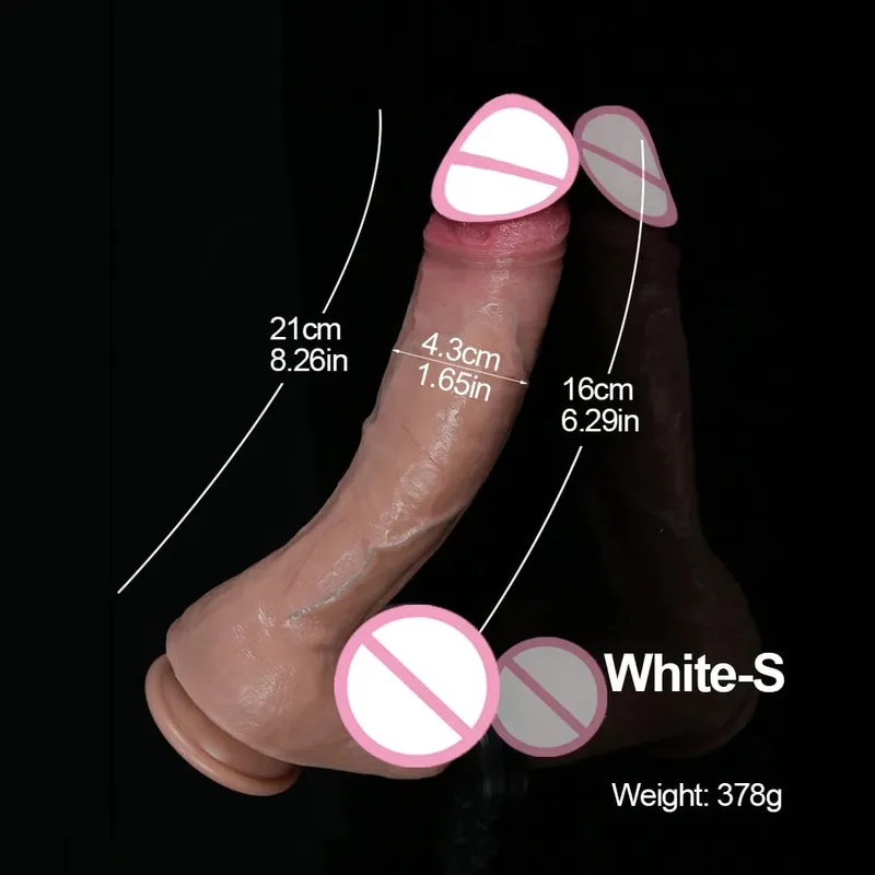Xxl com vibrador realista de silicone, pau macio, ventosa, pênis, brinquedos sexuais anais, estimulador de ponto g com eixo curvo e bola