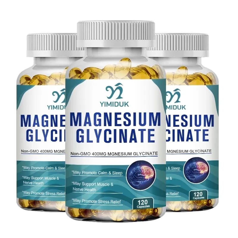 Magnesium Glycinate Capsules 400mg High Absorption Bone Support Health Care Mineral Supplement Promotes Muscle Gel 120 Capsules