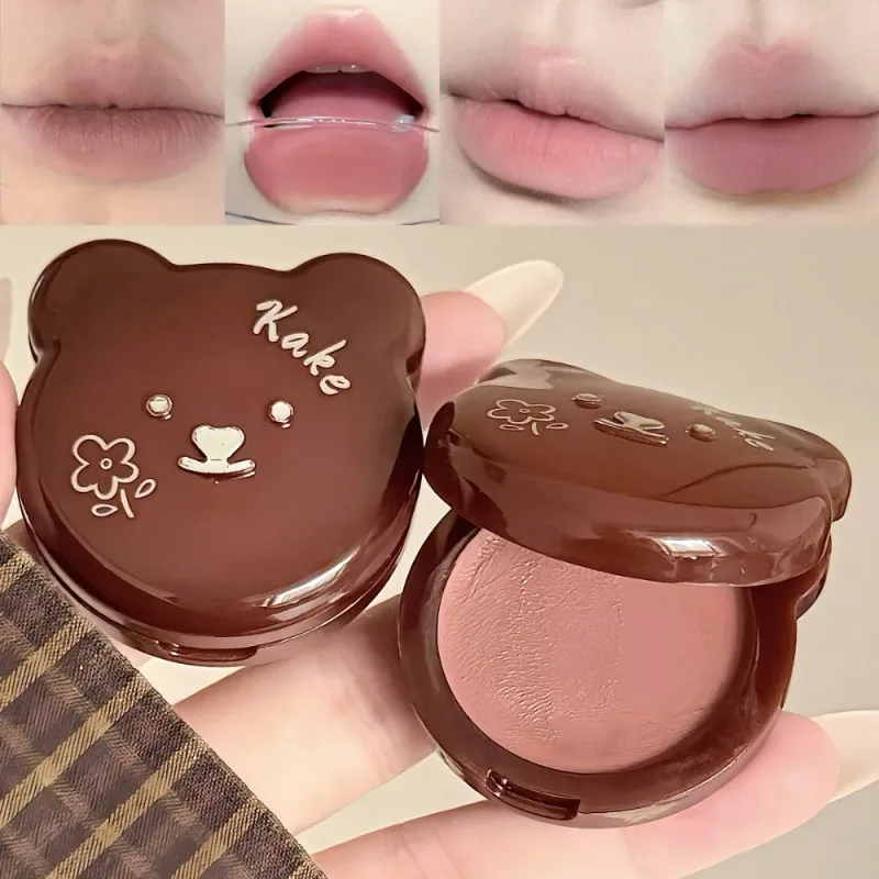 Urso multi-uso bochecha batom cremoso textura macia natural clareamento tez diariamente blush aveludado suave batom maquiagem
