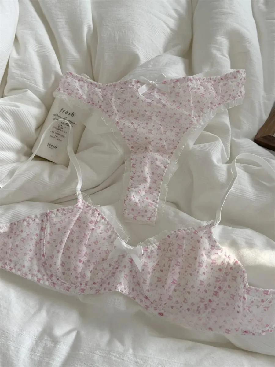 網紗刺繡內衣薄款透氣上托託大胸顯小胸罩套裝女聚攏內衣
