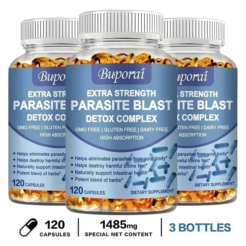 Complexo Parasite Blast Detox - Elimina Parasitas Promove a Digestão Limpeza e Desintoxicação Apoia a Saúde Intestinal