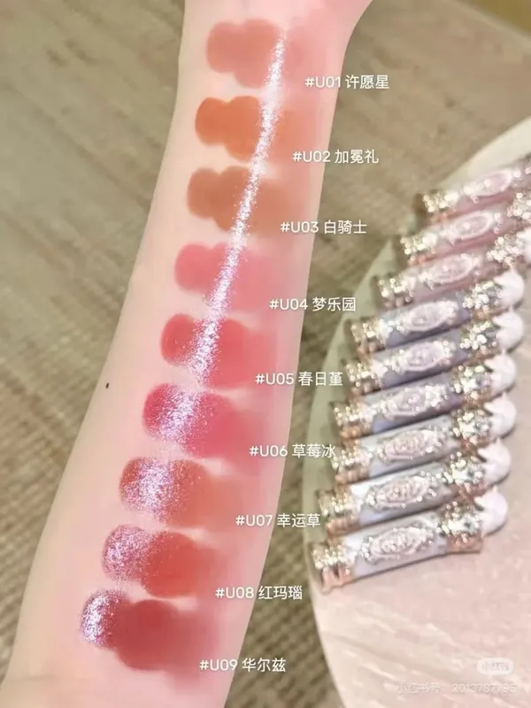 Flower Knows Knight Unicorn Water Light Jelly Finish Lip Gloss Hydrating Solid Lips Lasting Makeup
