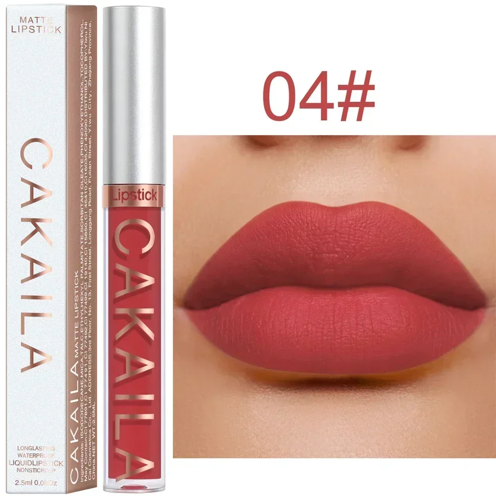 Matte Velvet Lip Glaze Tahan Lama Gincu Cecair Licin Sutera Tidak Mudah Luntur Lip Gloss Makeup Seksi Untuk Wanita Tint Bibir