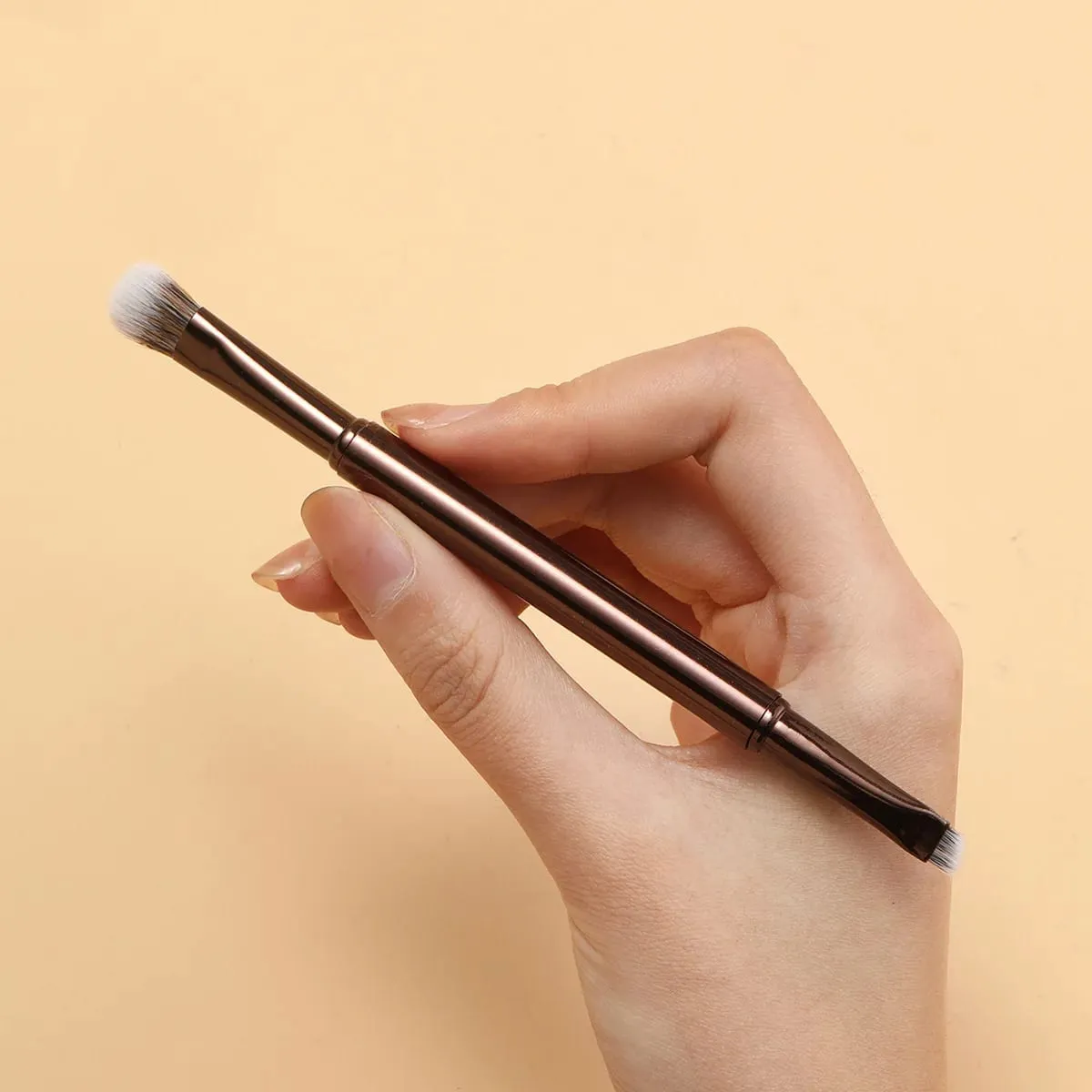 6 pçs portátil maquiagem escova substituição cabeça conjunto nariz sombra escova com caixa para mulheres profissional cosméticos puff escova mais limpa