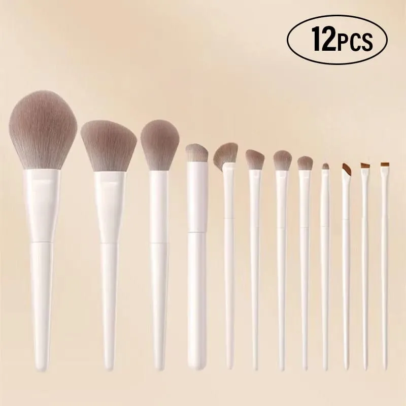 5/7/10/12pcs Professional Makeup Brushes Tools Set White Eyeshadow Eyeliner Foundation Brush Women Facial Beauty Cosmetic Tool