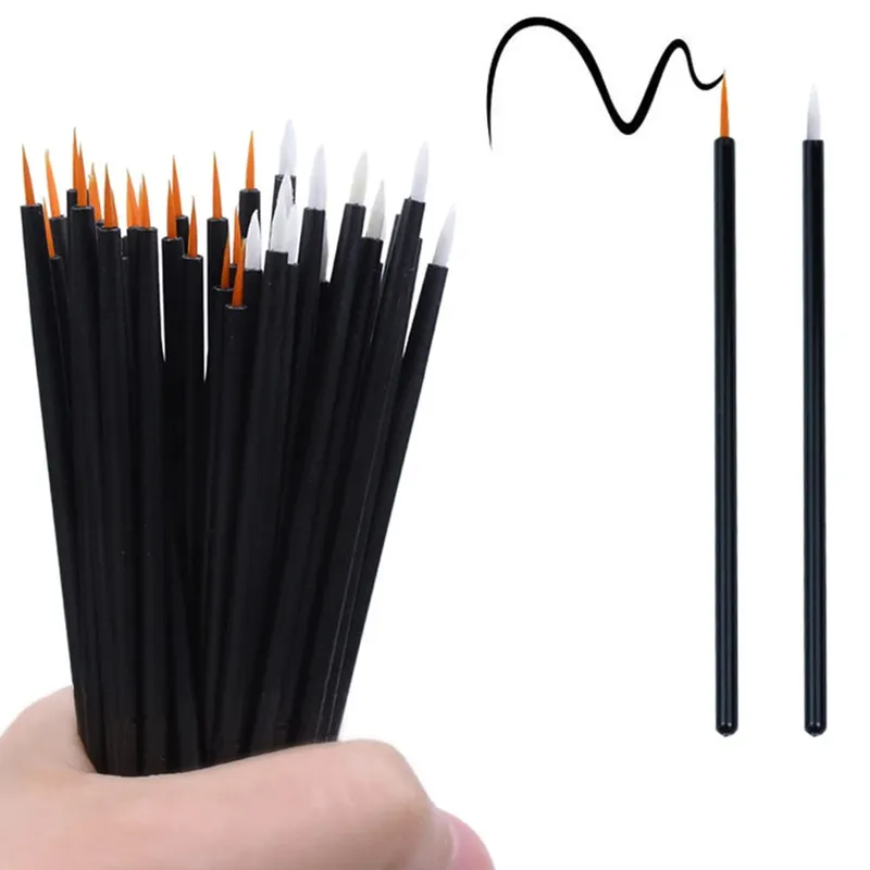 50/100 件眼線刷睫毛眼影塗抹器適用於美甲繪畫筆工具眼睫毛棒化妝配件