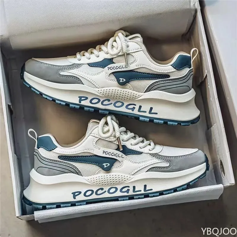 Novo verão moda versátil altura aumentando sapatos malha respirável sapatos de sola macia casual confortável tênis masculino