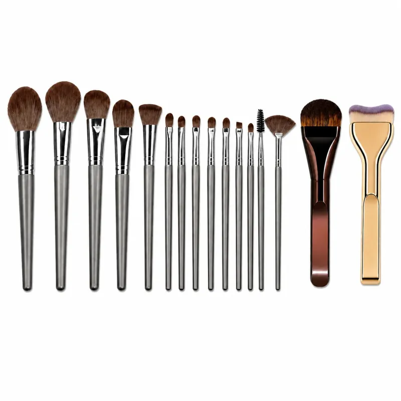 16 pçs pincéis de maquiagem conjunto macio macio pincéis cosméticos profissionais para fundação pó sombra mistura beleza completa