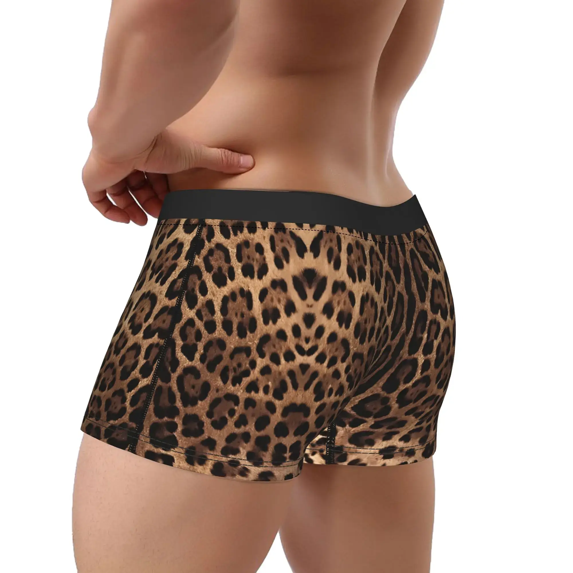Cuecas com estampa de leopardo, cuecas masculinas com estampa de leopardo, cuecas boxer — image 3