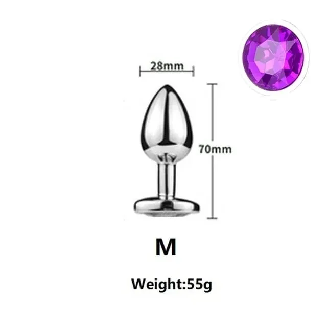 Small Size Metal Anal Beads Butt Plug Mini Rainbow Rose gold Butt Plug Crystal Jewelry Trainer Anal Dildo Masturbation Sex Toy