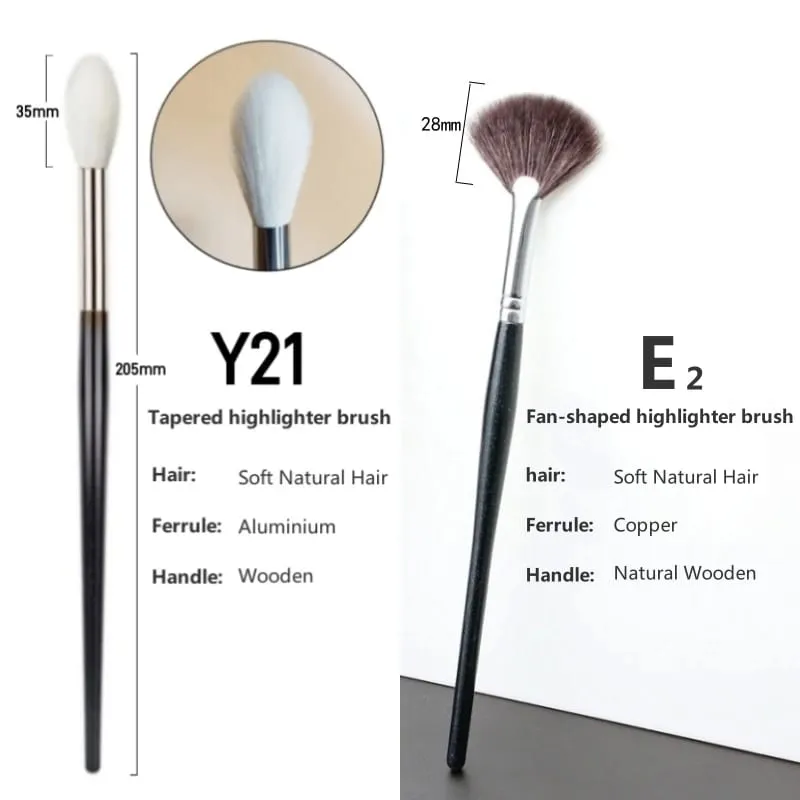 Pincéis de maquiagem cônicos, iluminador, cabelo de cabra natural, alta qualidade, liquidificador facial, ferramentas de pincel de maquiagem