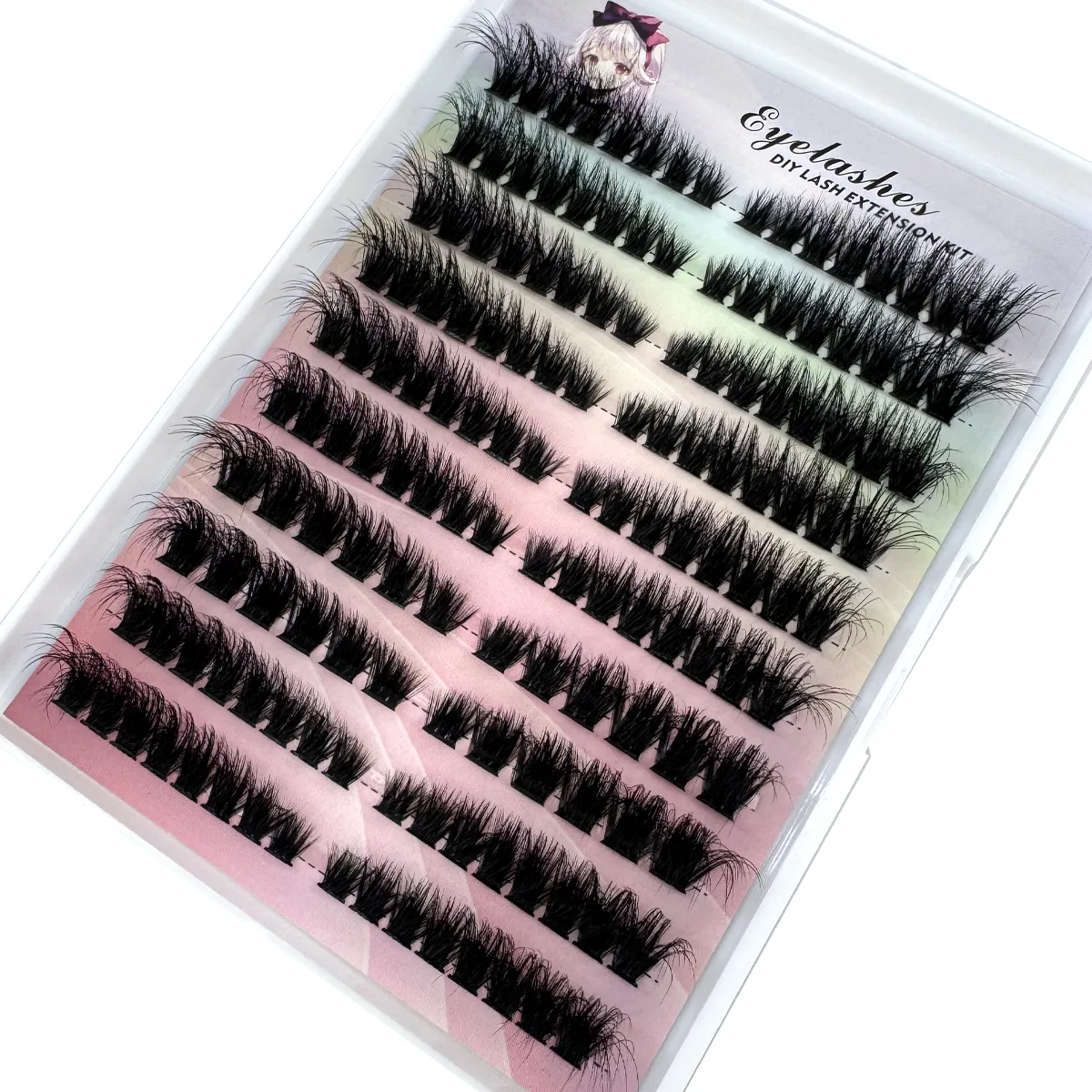 Links + Rechts Wimperverlenging Cat/Fox Eye Effect Lash Enkele Clusters 3D Piekerige Natuurlijk Uitziende DIY Gesegmenteerde Wimperextensies