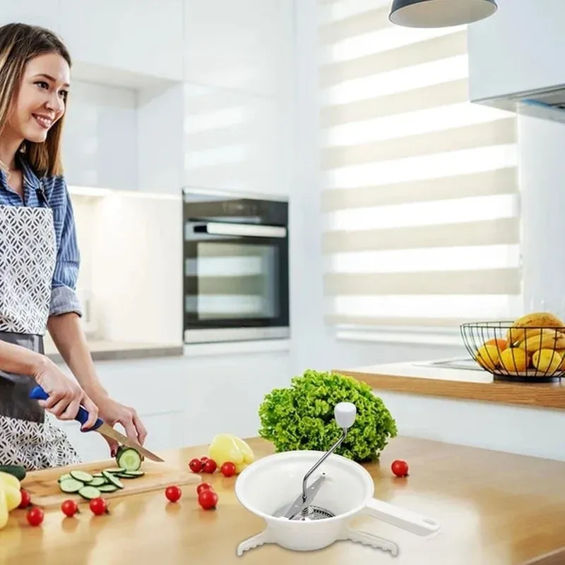 Moedor de alimentos com manivela manual equipado com 3 discos de moagem Moedor de alimentos vegetais e frutas adequado para molho de tomate purê de batata