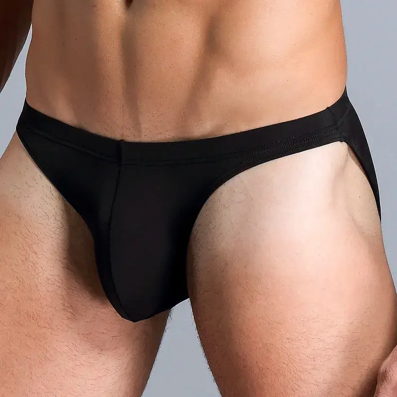 Men's Ice Silk Underwear Briefs Breathable Low-Waist U-Convex Undershorts Shorts Solid Color Briefs Men Underpants
