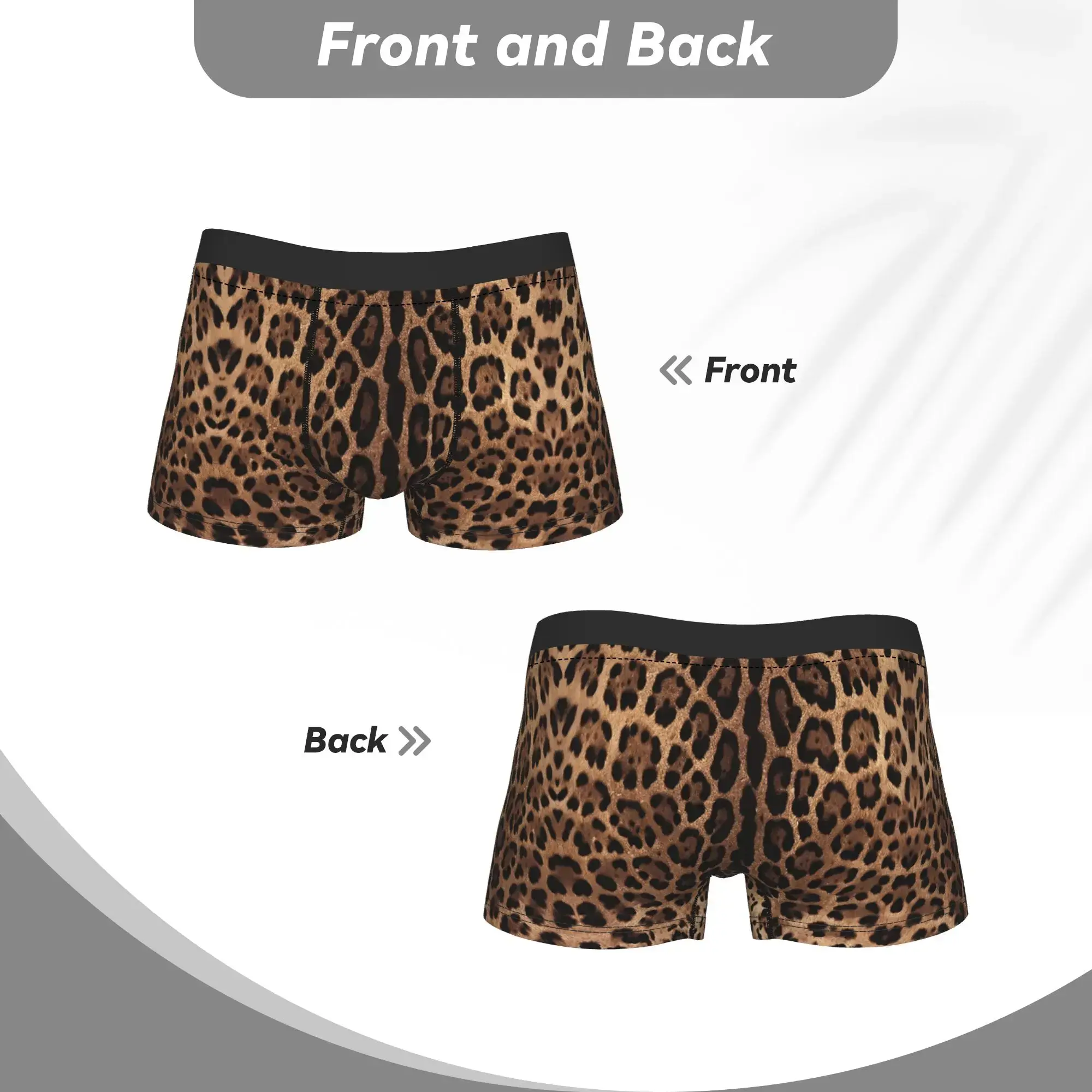 Cuecas com estampa de leopardo, cuecas masculinas com estampa de leopardo, cuecas boxer — image 5