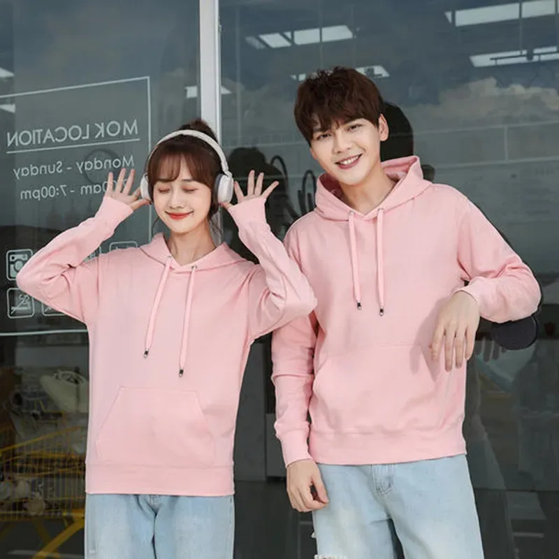 Hoodie custom printing LOGO wool circle plus plush thickened work clothes DIY class service team clothing printed word coat
