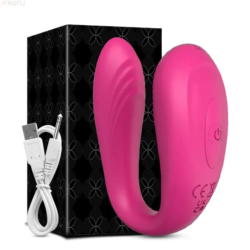 Vibrador tipo u com controle remoto, para mulheres, estimulação do clitóris, ponto g, massagem vaginal, masturbação feminina, brinquedos sexuais para casal