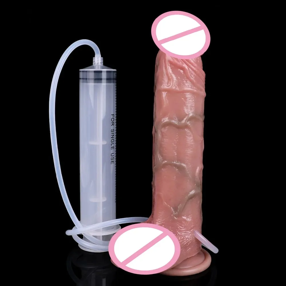 Veias profundas ultra esguichando vibrador silicone pele toque longo ejaculação butt plug para homens mulheres g-ponto estimular 18 + brinquedos sexuais