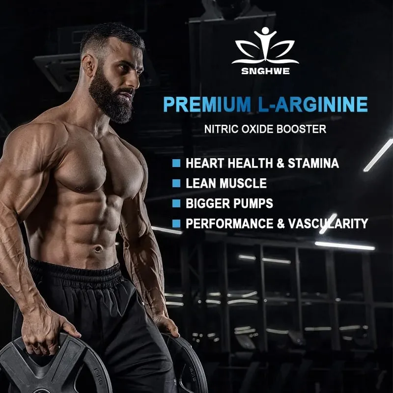 Super Arginina - suplemento pré-exercício de 2.000 mg - promove o crescimento muscular e fortalece a energia e a resistência muscular