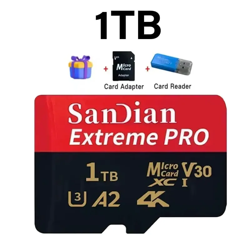 Cartão Micro TF de alta velocidade de 128 GB Class10 256 GB Cartão Flash Cartão de memória de 512 GB para smartphone tablet