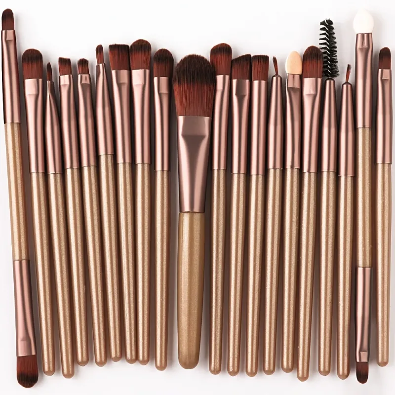 Conjunto de pincéis de maquiagem, 20 peças, sombra, corretivo, base, corretivo, pincel de mistura, macio, fofo, ferramenta de beleza feminina, kit de pincéis de maquiagem