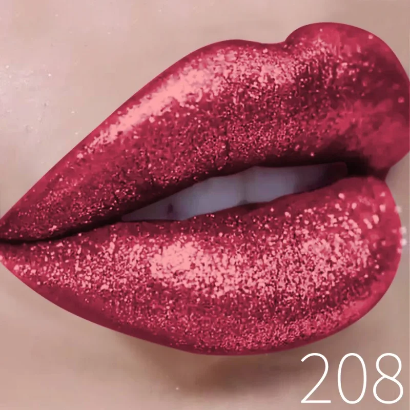 Batom líquido metálico com glitter, brilho labial de longa duração, à prova d'água, pérola brilhante, alta pigmentação, maquiagem coreana, presentes, 1 peça