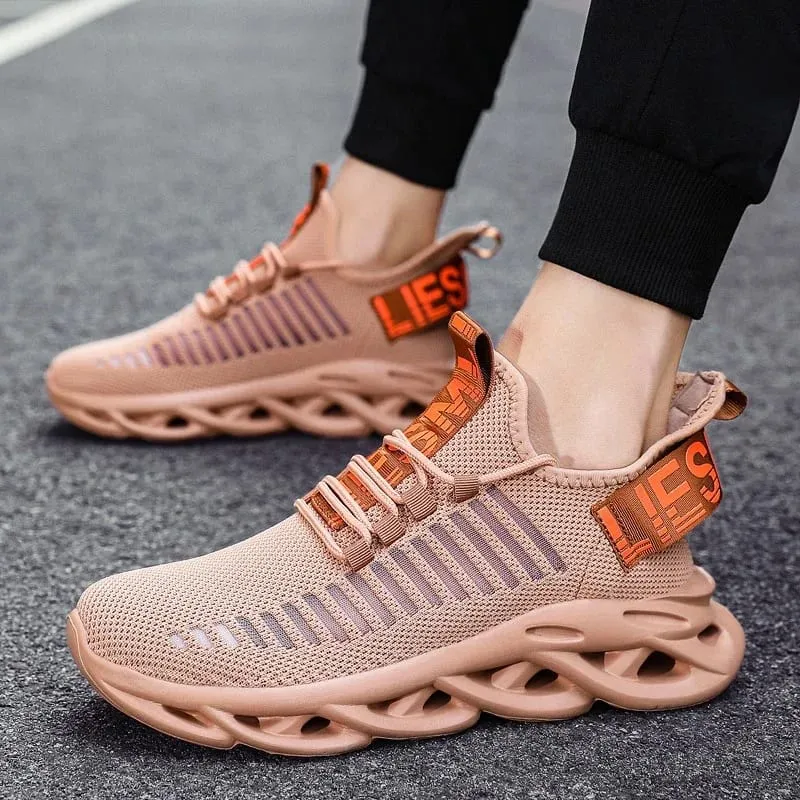 Sapatos masculinos confortáveis ​​tênis casuais plataforma respirável tênis de corrida homem malha tenis esporte sapatos waling tenis masculino