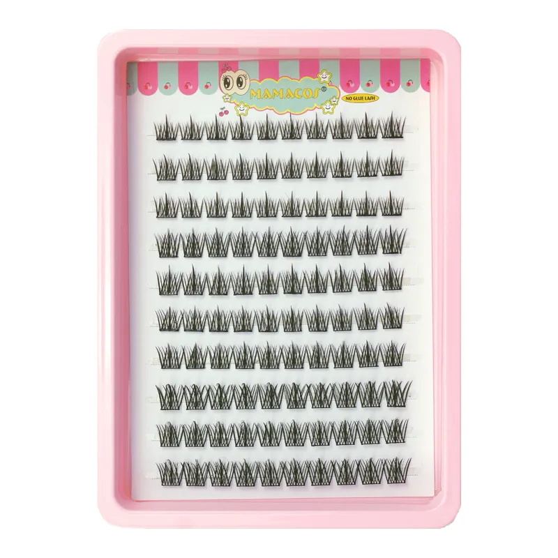 10 linhas olho de gato único cluster cílios postiços natural cosplay maquiagem cílios postiços auto-adesivo natural extensão de chicote fino