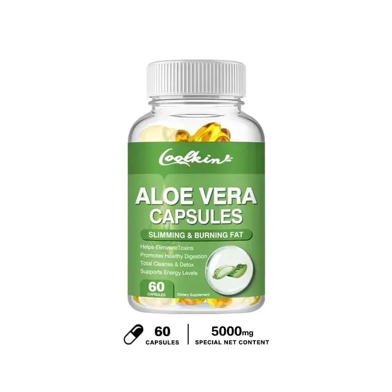 Cápsulas de extrato de Aloe Vera - Apoia a saúde digestiva e imunológica intestinal, alivia a constipação e equilibra a acidez do estômagoSu