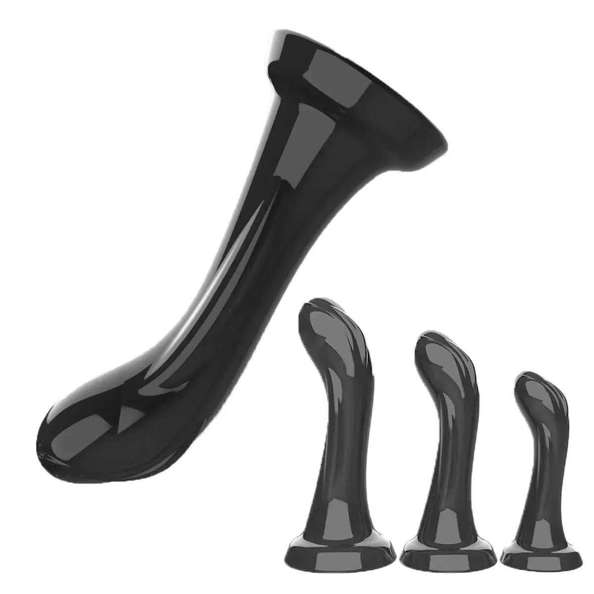 Curved Realistic Dildo with Strong Suction Cup Soft Flexible G-Spot Sex Toy for Women Men Black Purple Clear Lifelike Dillo