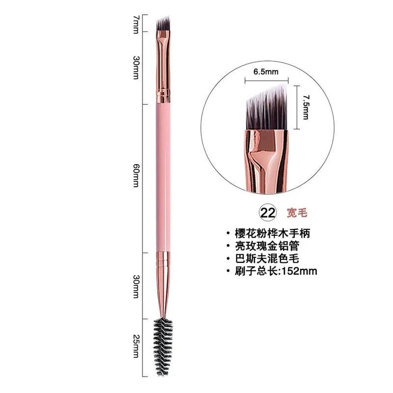Pincel de sobrancelha com logotipo personalizado, 100 peças, cabeça dupla, cílios, cosméticos, pincéis de maquiagem, delineador, ferramentas de pincel de maquiagem