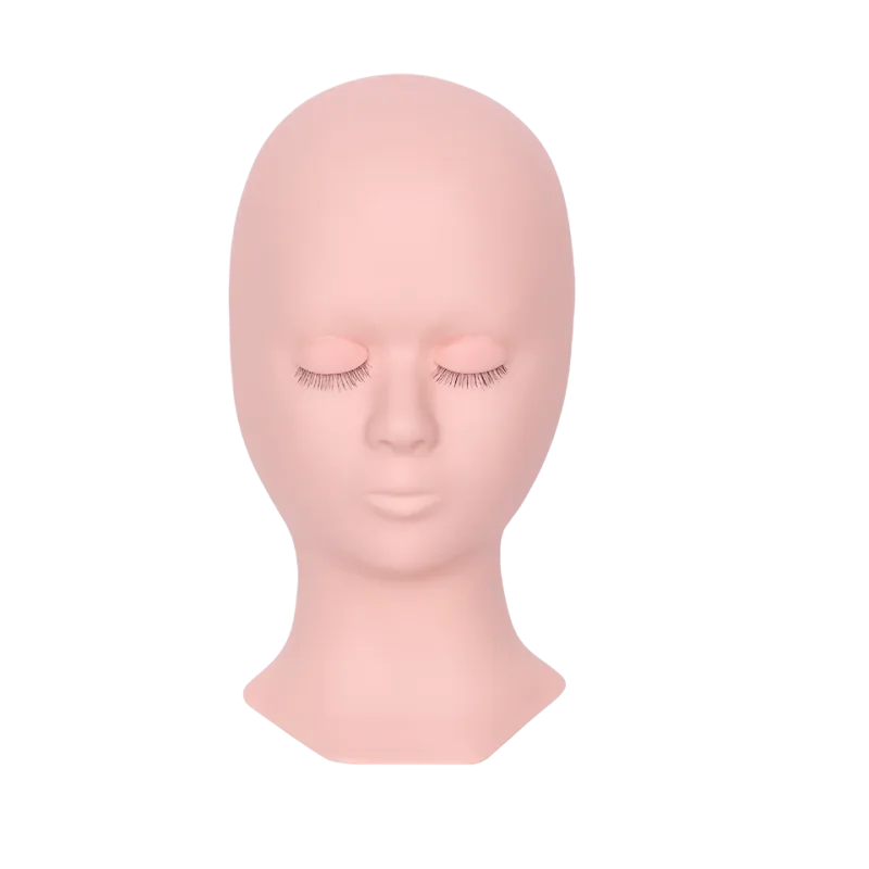 Mannequin Head For Eyelash Extension Training Kit With Removable Eyelids Silicone Cosmetic Model Heads Makeup Tools Gel Material