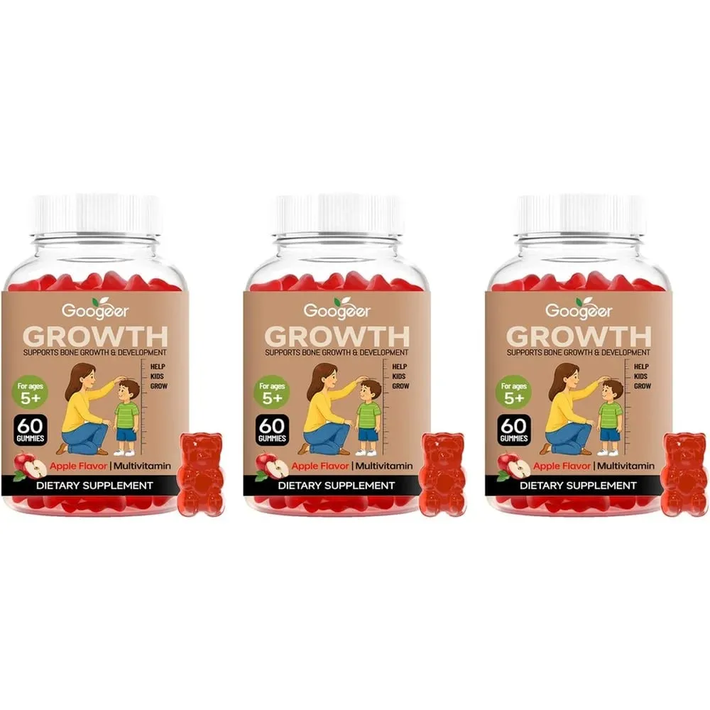 Gomas de suporte para crescimento de altura infantil com nutrição essencial para crescimento e multivitamínico apoia altura saudável e desenvolvimento ósseo
